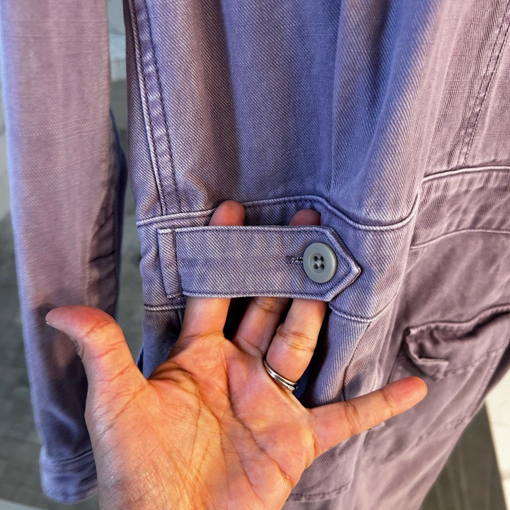 Madewell Purple Jumpsuit with Long Sleeves and Relaxed Fit - Picture 7 of 9